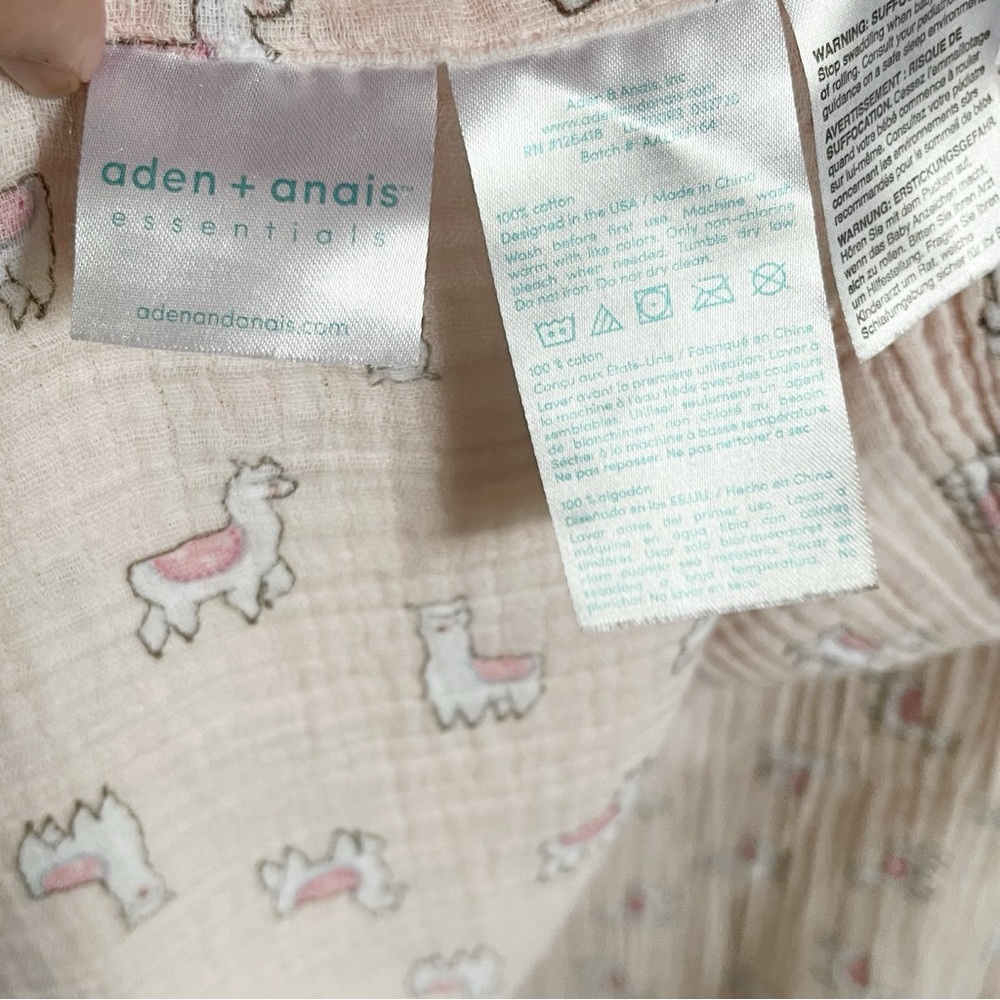Aden + Anais blanket pink llamas alpaca swaddle muslin cotton - Picture 4 of 6